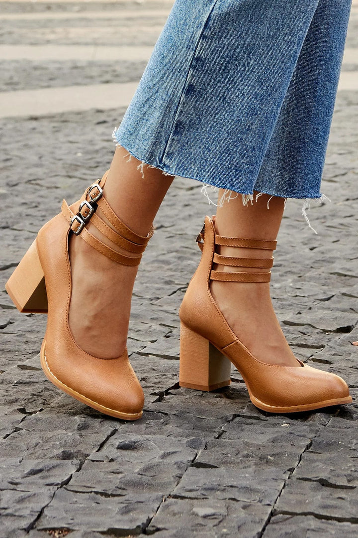 Ariana | Triple-Buckle High Heels