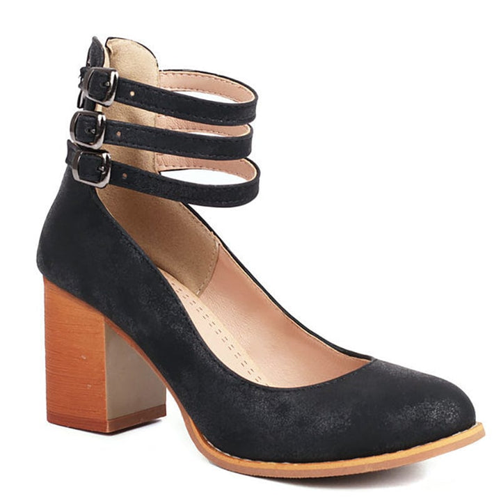 Ariana | Triple-Buckle High Heels