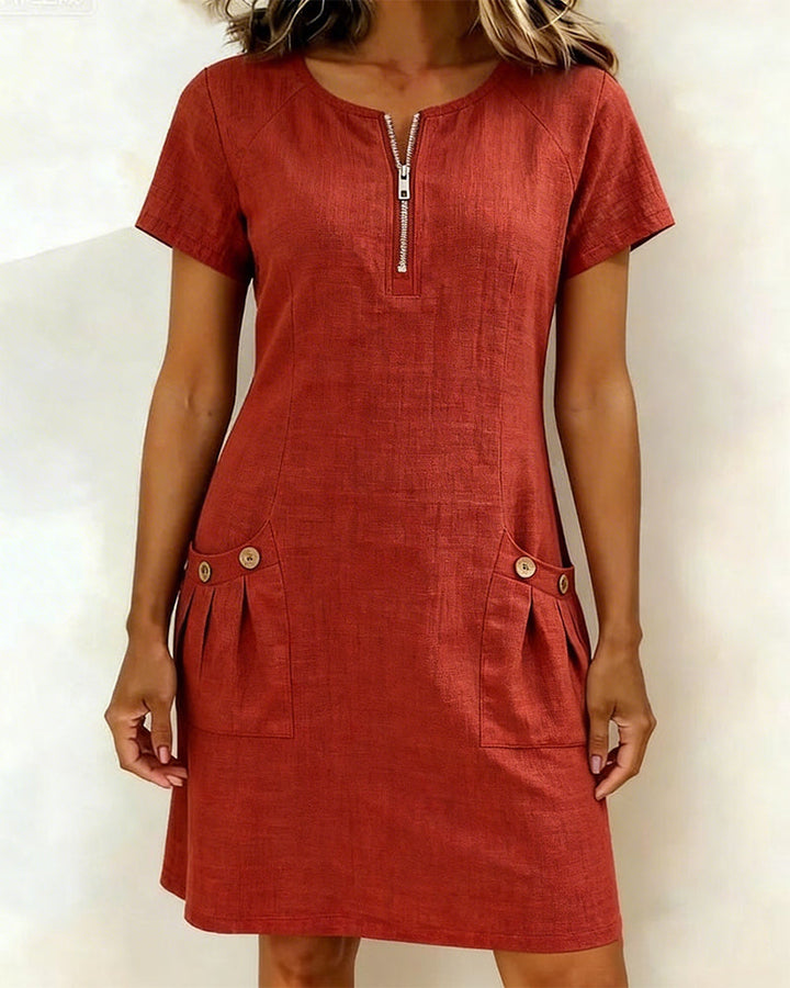 Charlotte | Zip detail midi dress
