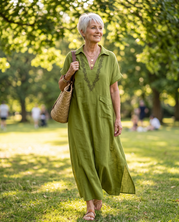 Sienna | Embroidered Relaxed Maxi Dress