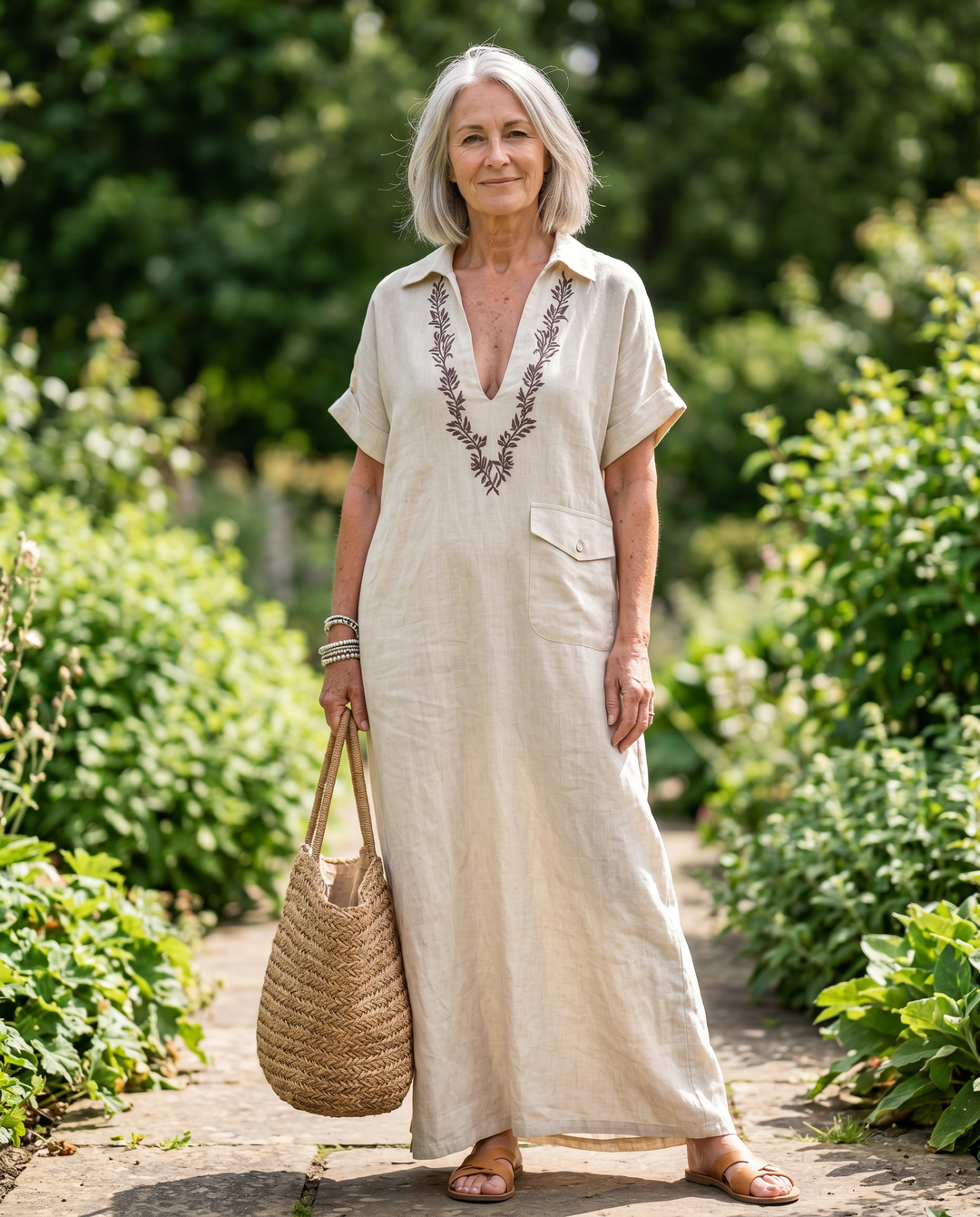 Sienna | Embroidered Relaxed Maxi Dress