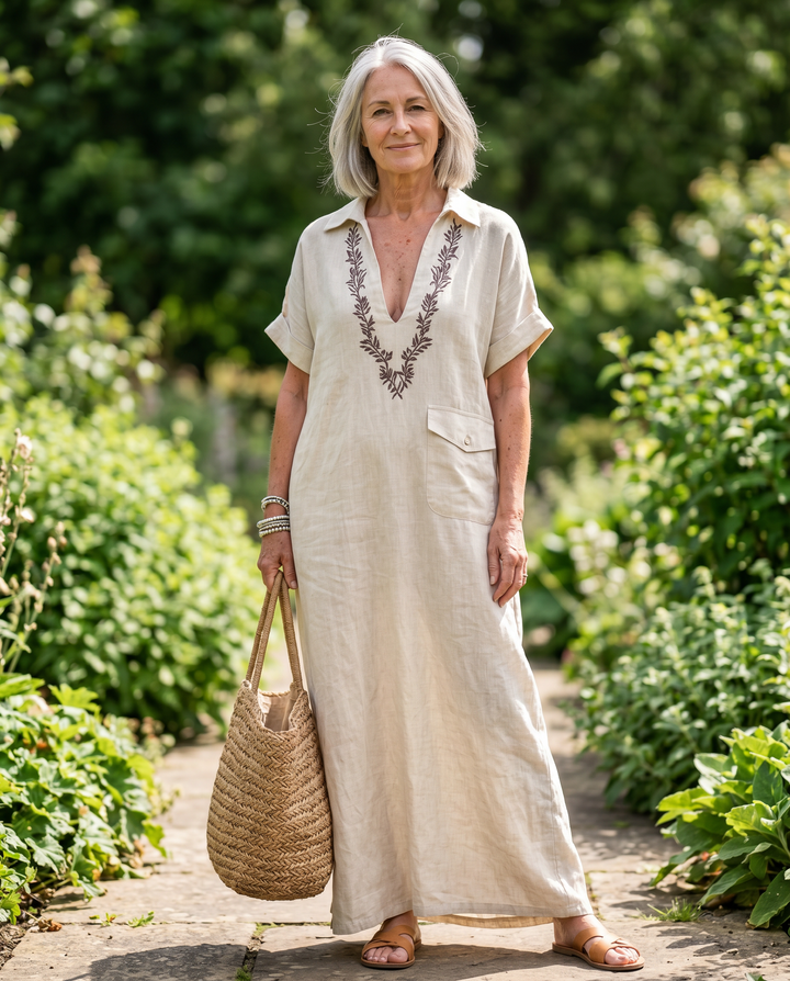 Sienna | Embroidered Relaxed Maxi Dress