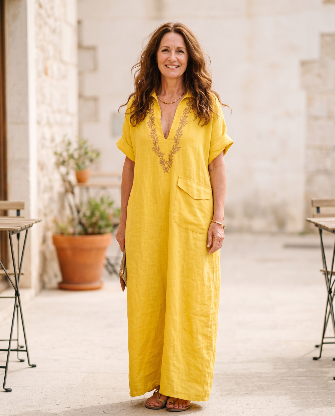 Sienna | Embroidered Relaxed Maxi Dress