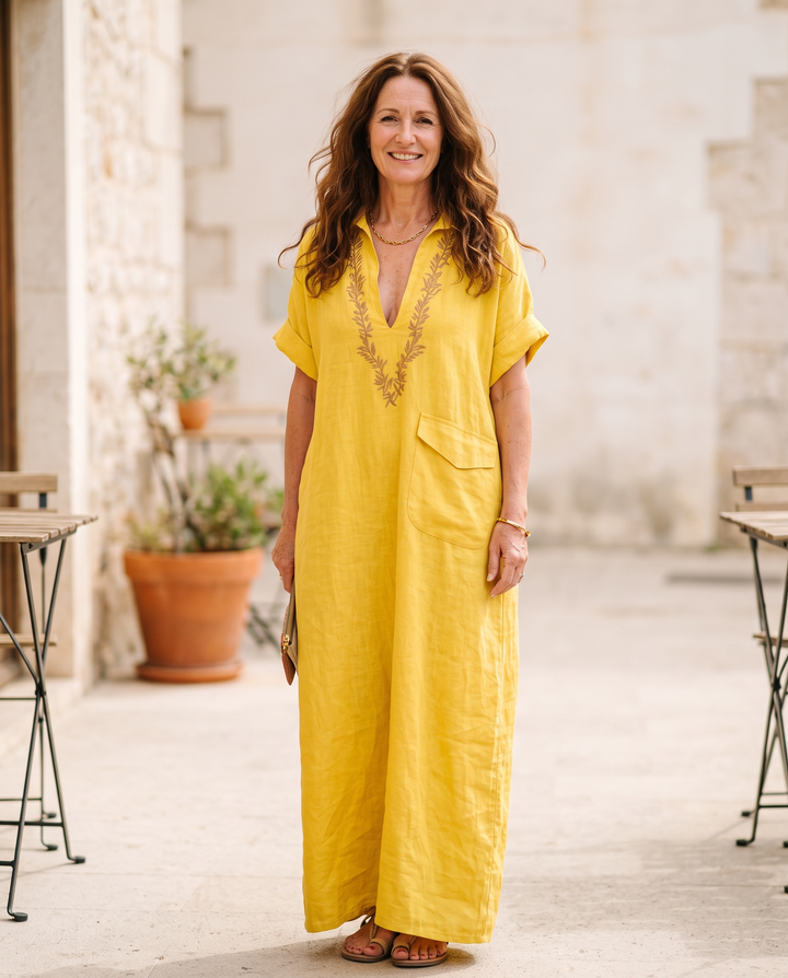 Sienna | Embroidered Relaxed Maxi Dress