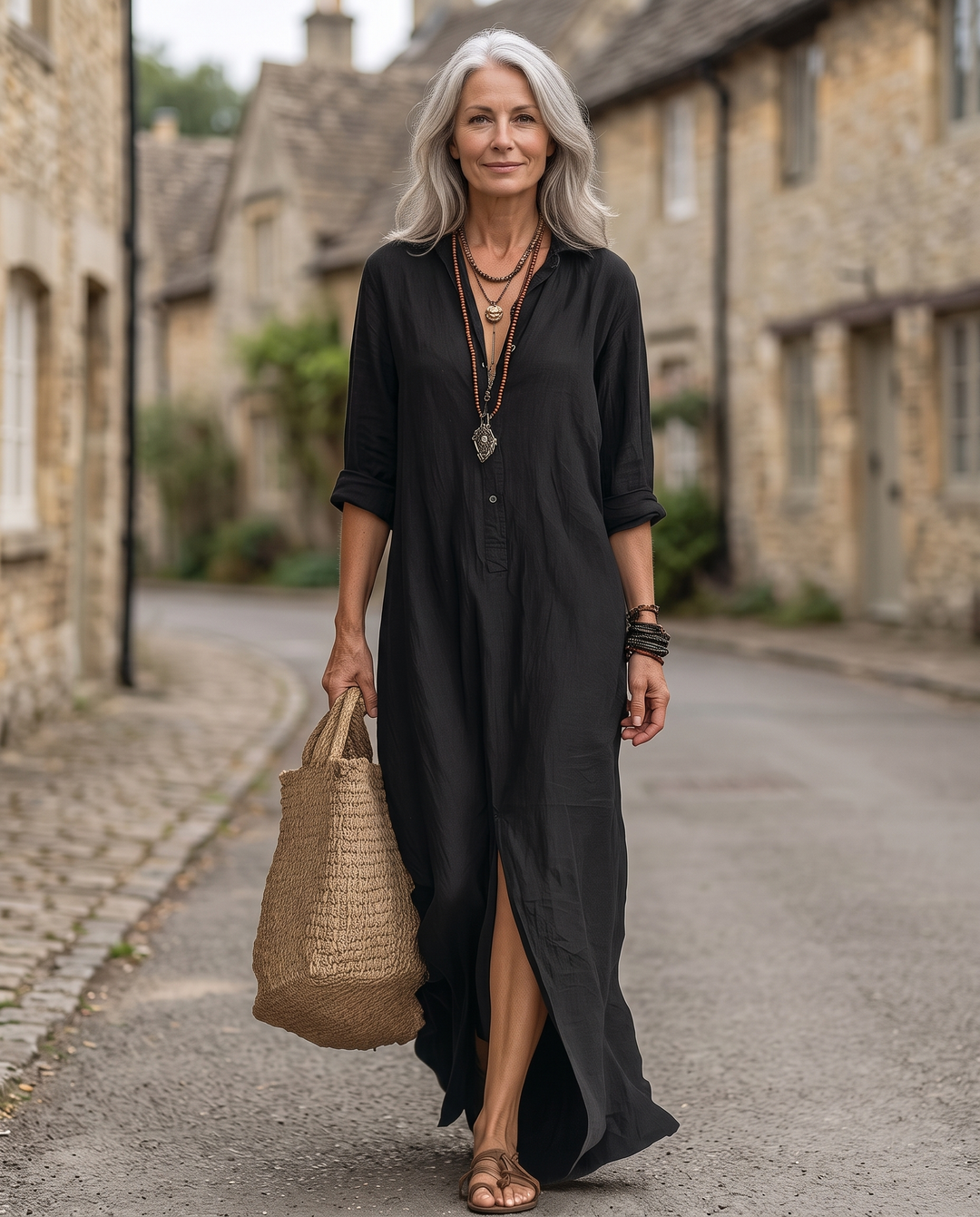 Mara | Relaxed Button Maxi Dress