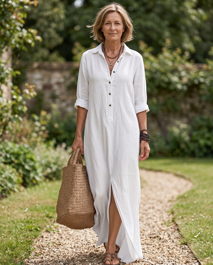 Mara | Relaxed Button Maxi Dress