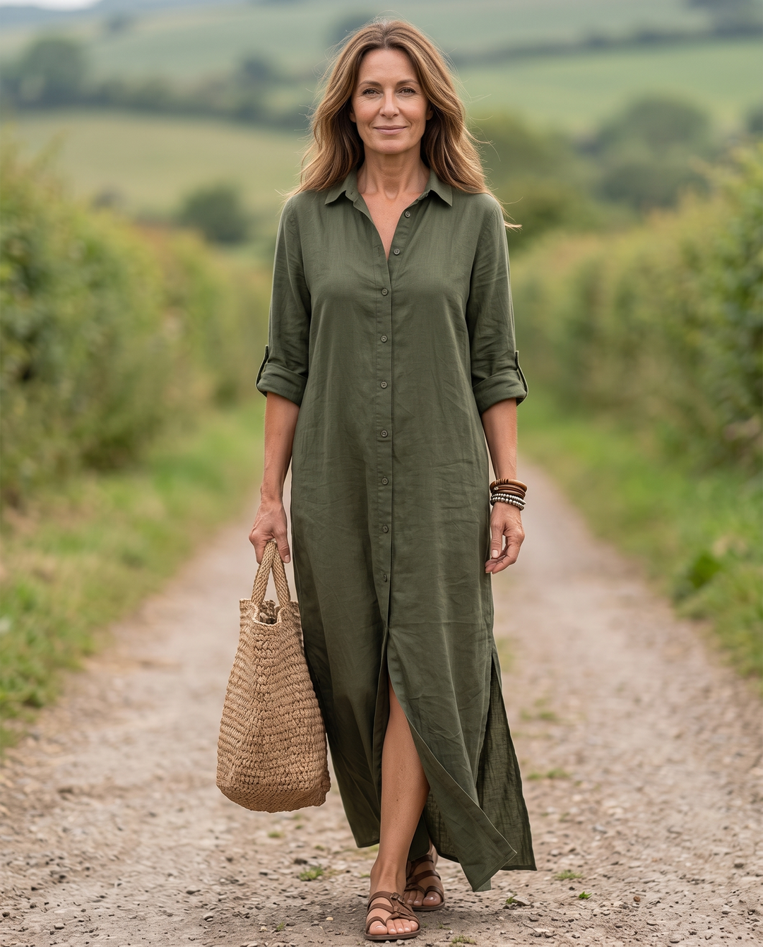 Mara | Relaxed Button Maxi Dress