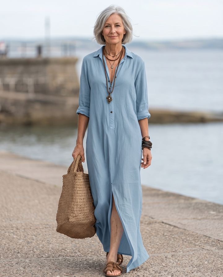 Mara | Relaxed Button Maxi Dress