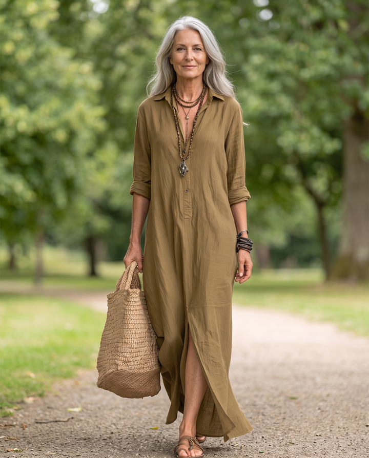 Mara | Relaxed Button Maxi Dress