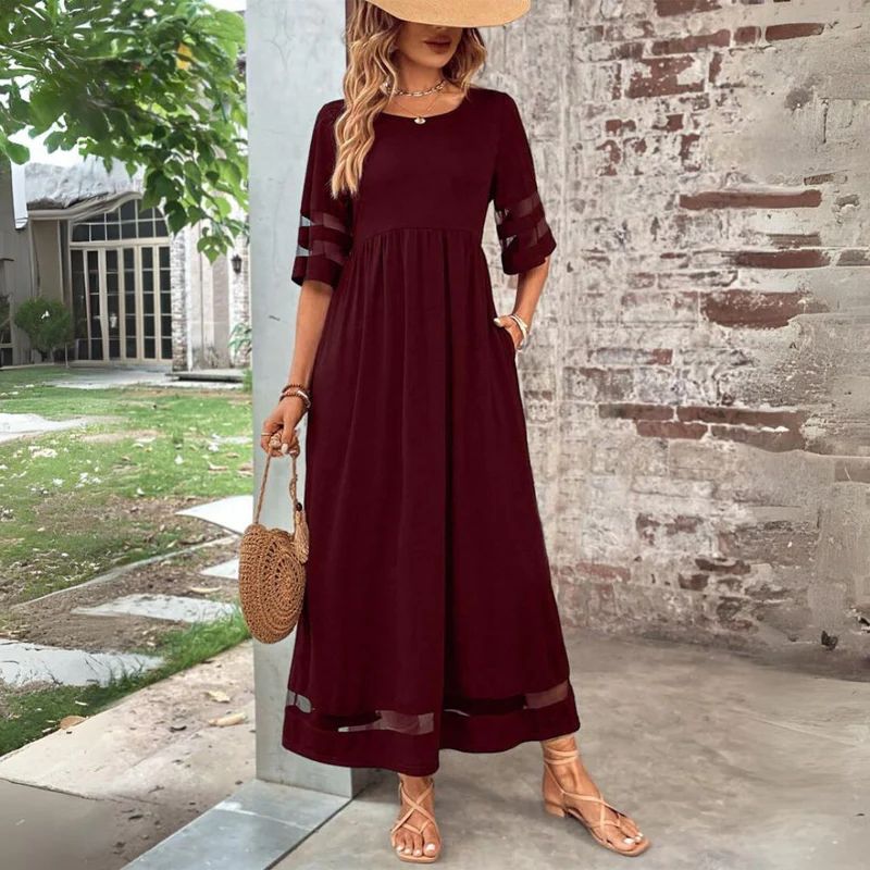 Clara | Elegant Mesh Sleeve Midi Dress