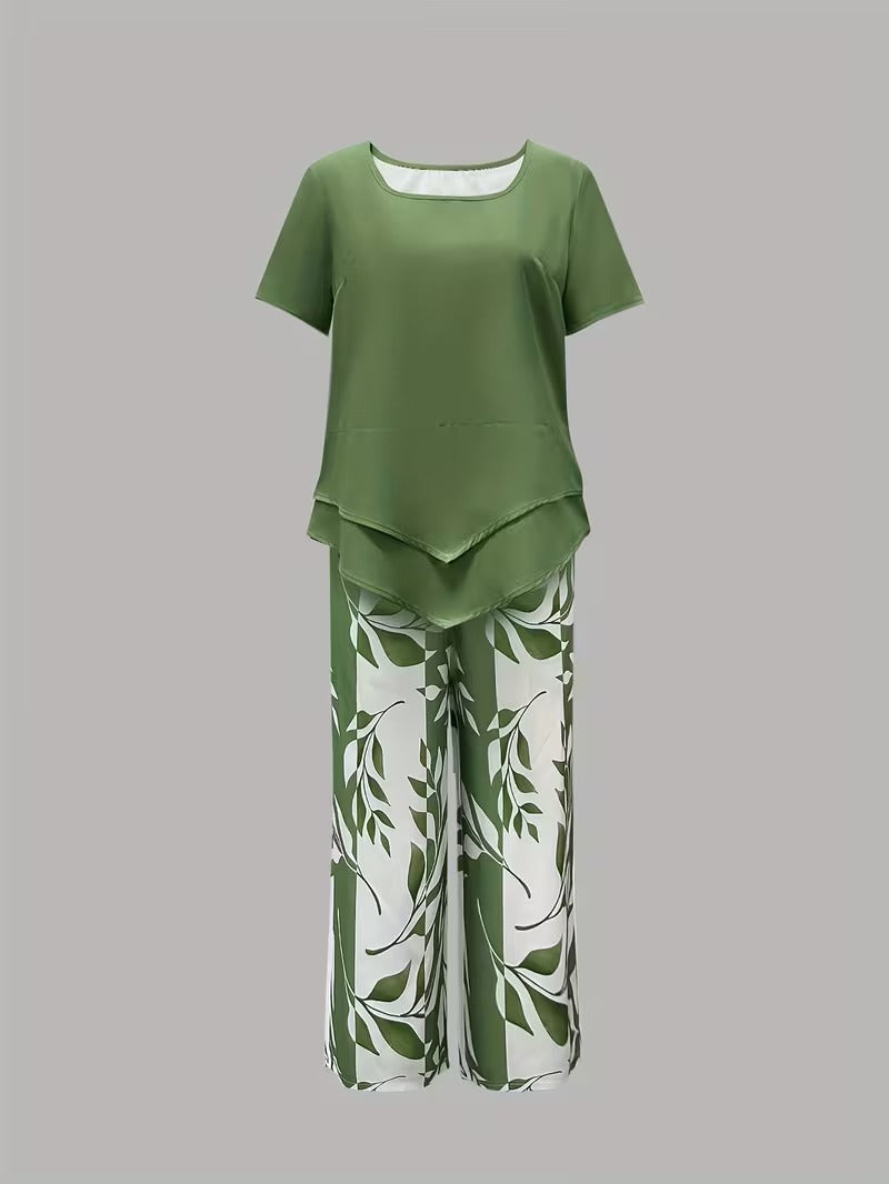 Avy | Casual Leaf Print Co-Ord Set