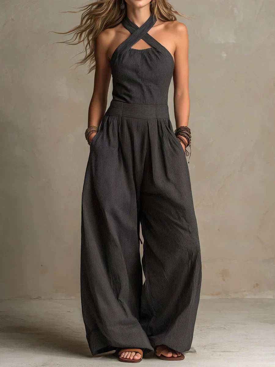 Harper | Cross-Neck Wide Leg Jumpsuit