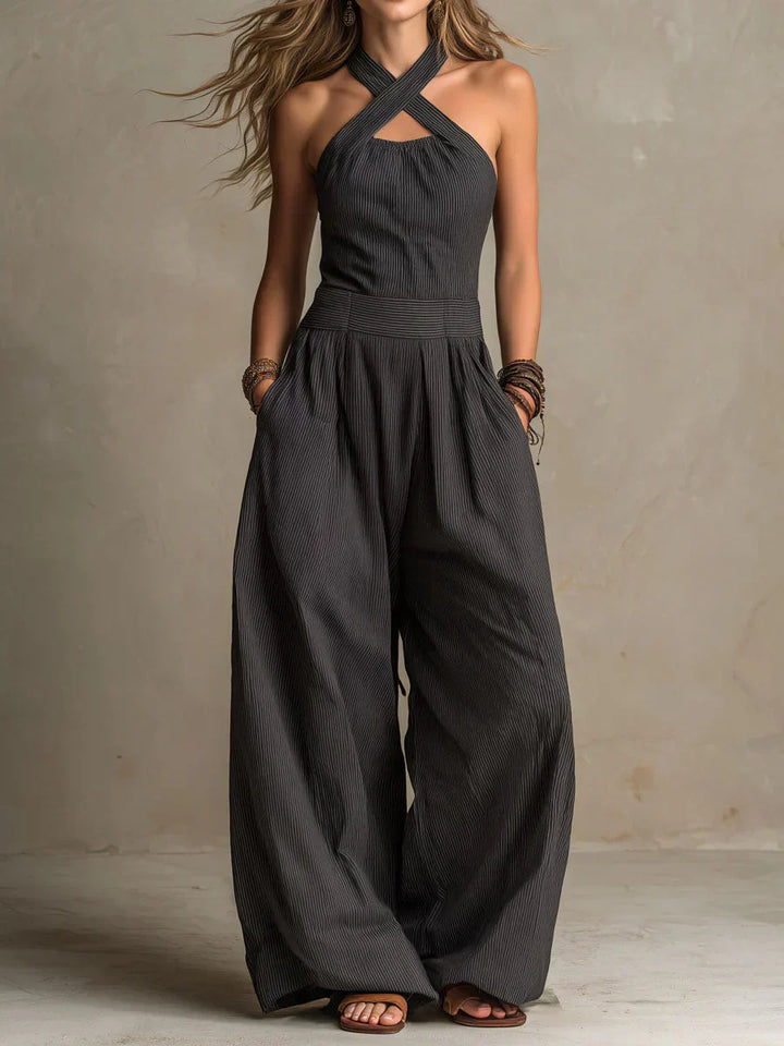 Harper | Cross-Neck Wide Leg Jumpsuit