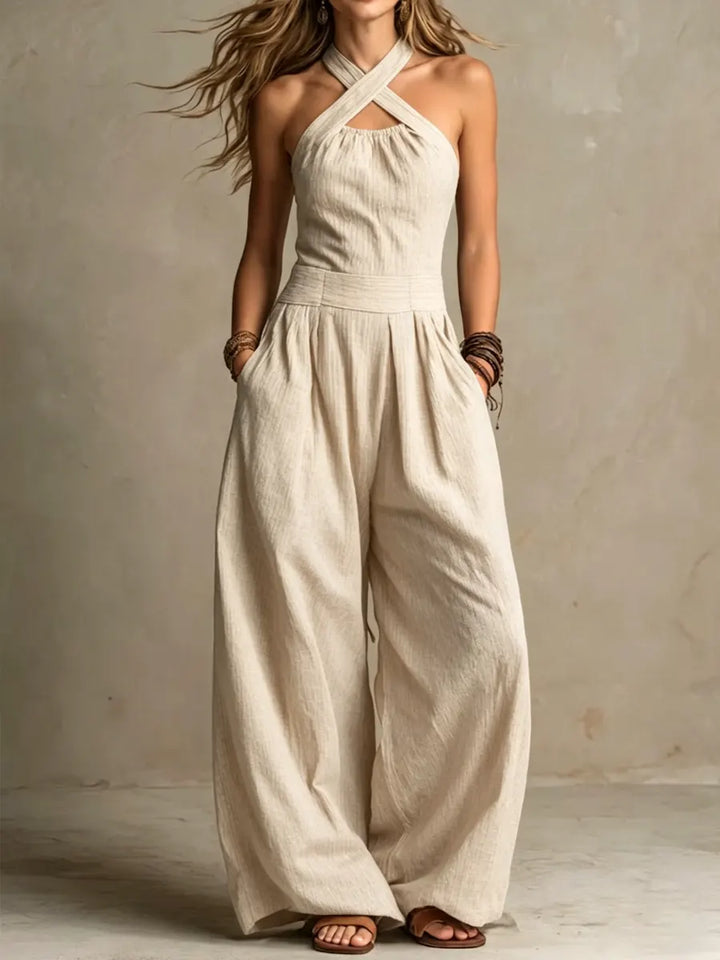 Harper | Cross-Neck Wide Leg Jumpsuit