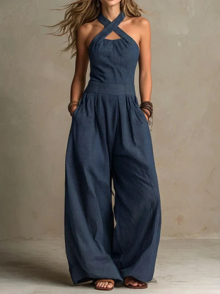 Harper | Cross-Neck Wide Leg Jumpsuit